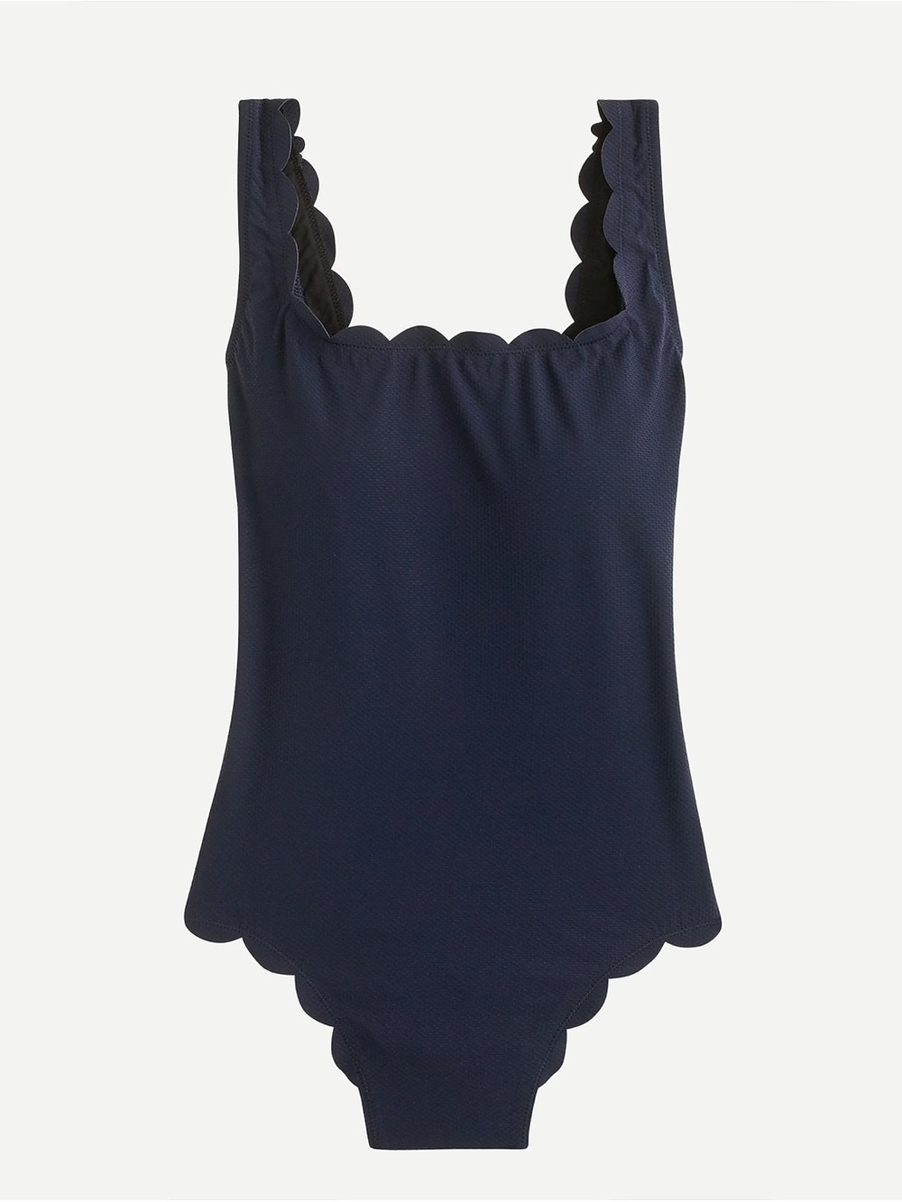 J. Crew Scallop Piqué scoop back One-Piece Swimsuit